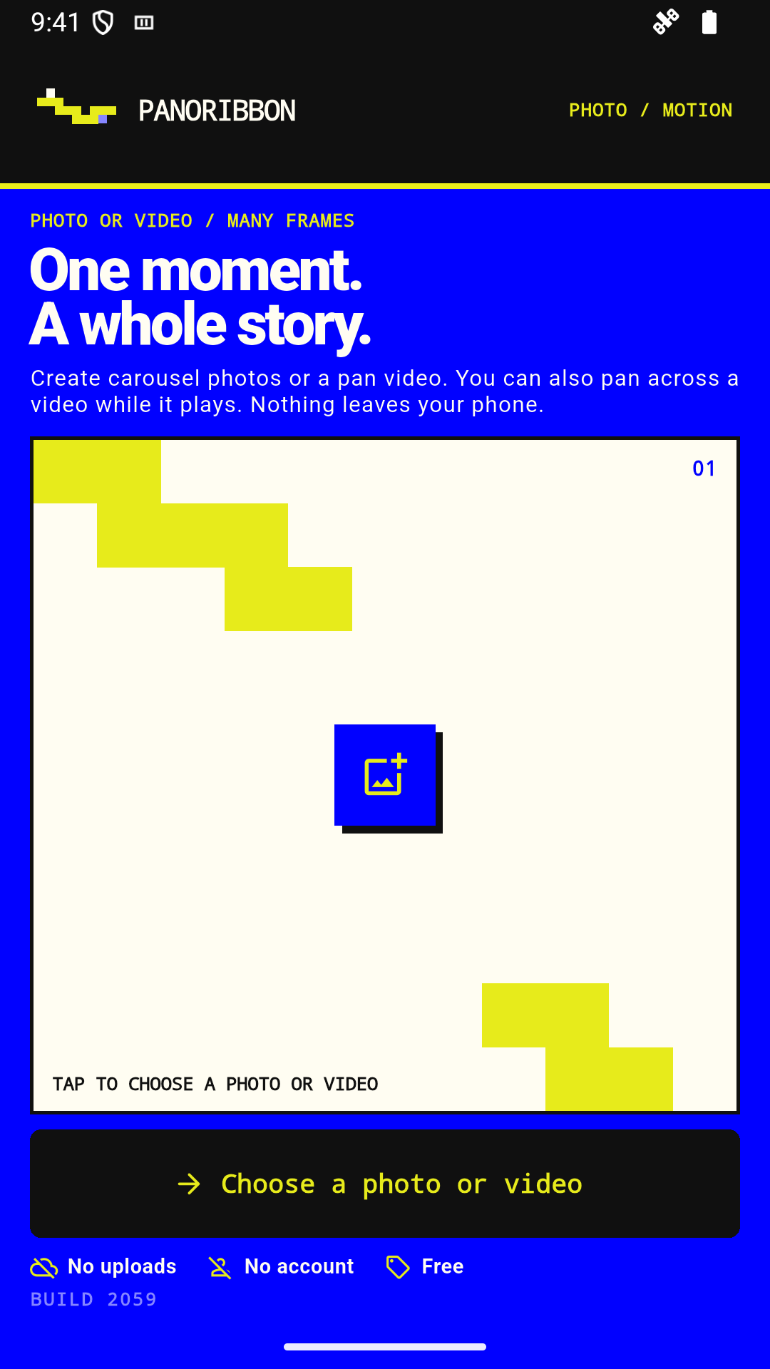 PanoRibbon home screen